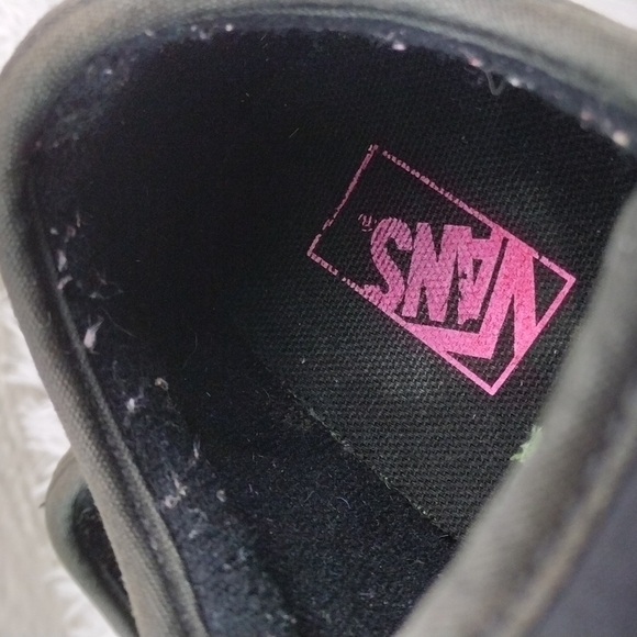 Vans Off The Wall Black Brown Canvas Upper Toe Round Lace Up Low Top Sneaker - Picture 13 of 15